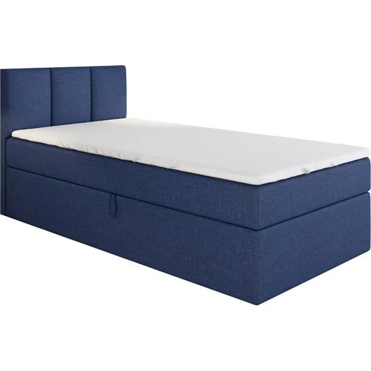 A&J MöbelLand GmbH Boxspringbett Einzelbett NASI mit Bettkasten, Topper und gepolstertem Kopfteil. (Boxspringbett mit Bettkasten und gepolstertem Kopfteil. Gratis Topper – nur jetzt erhältlich!, Kostenlose Lieferung! TOP ANGEBOT), Länge 208 cm Höhe 106 cm – Bild 4