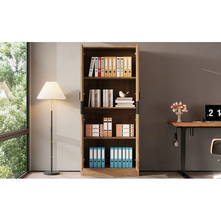 ZUBALIYA Hochschrank 60x35x160 cm, mit verstellbaren Einlegeböden und Aktenschrank mit sanft schließender Tür, Aufbewahrungsschrank für Büro, Wohnzimmer und Flur,Aktenschränke,Sideboard – Bild 18