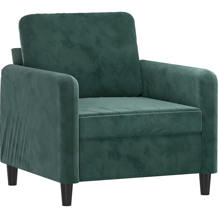 vidaXL Sessel mit Hocker Dunkelgrün 60 cm Samt 3201166 – Bild 3