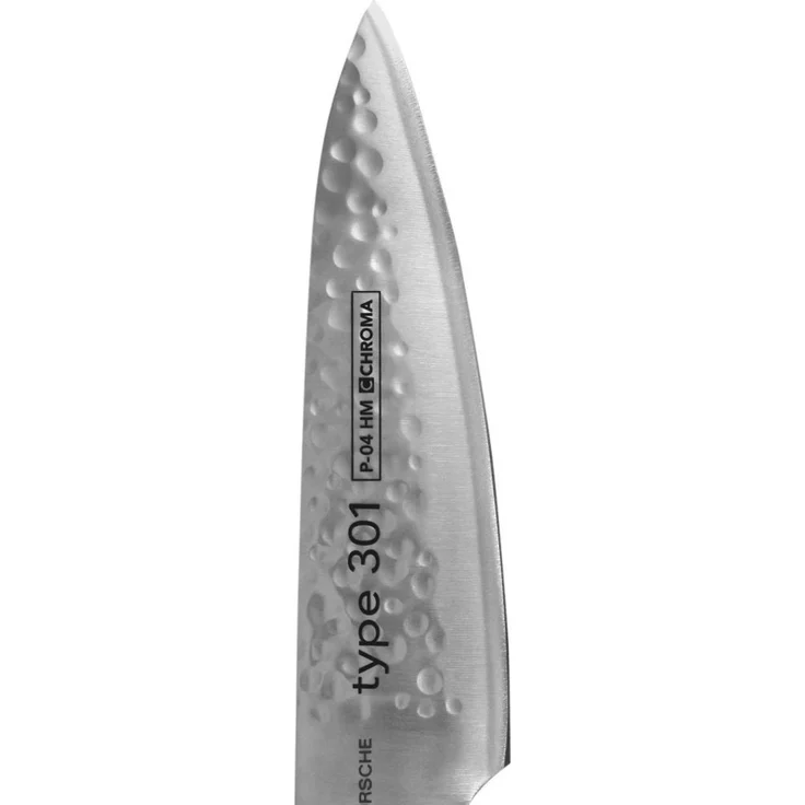 P-04 HM Chroma Type 301 Traditionelles Kochmesser mit Hammerschlagoptik – Bild 2