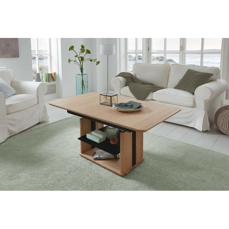 Couchtisch höhenverstellbar und ausziehbar Cissy 120x54x70 Wildeiche – Bild 4