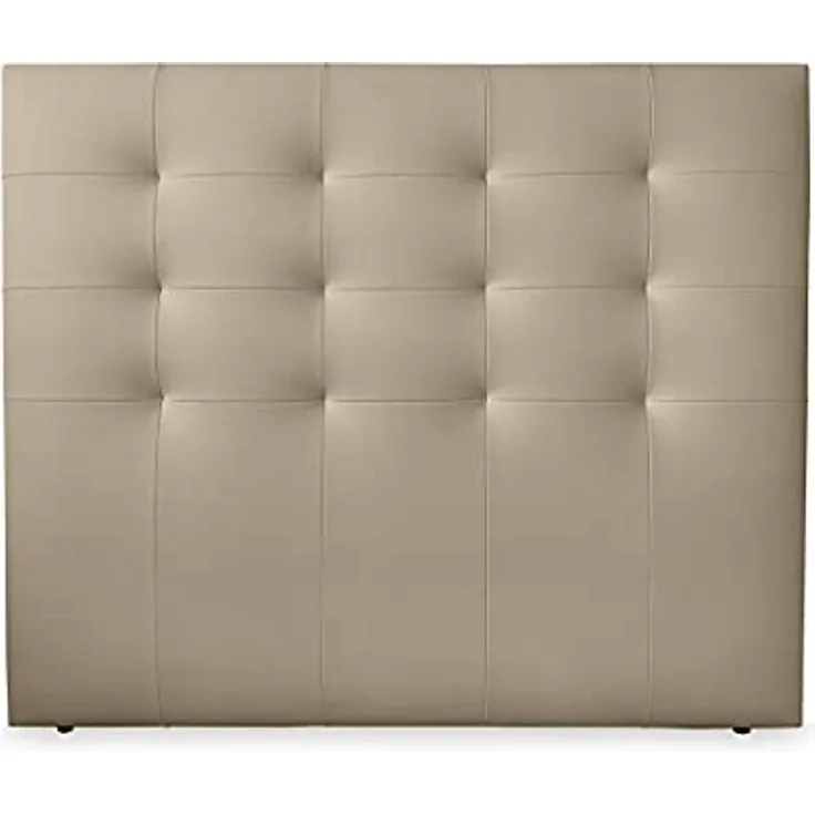 DUÉRMETE ONLINE Kopfteil Paris gepolstert, Bezug aus hochwertigem Kunstleder, Beige, 100 x 120 cm (Bett 90)