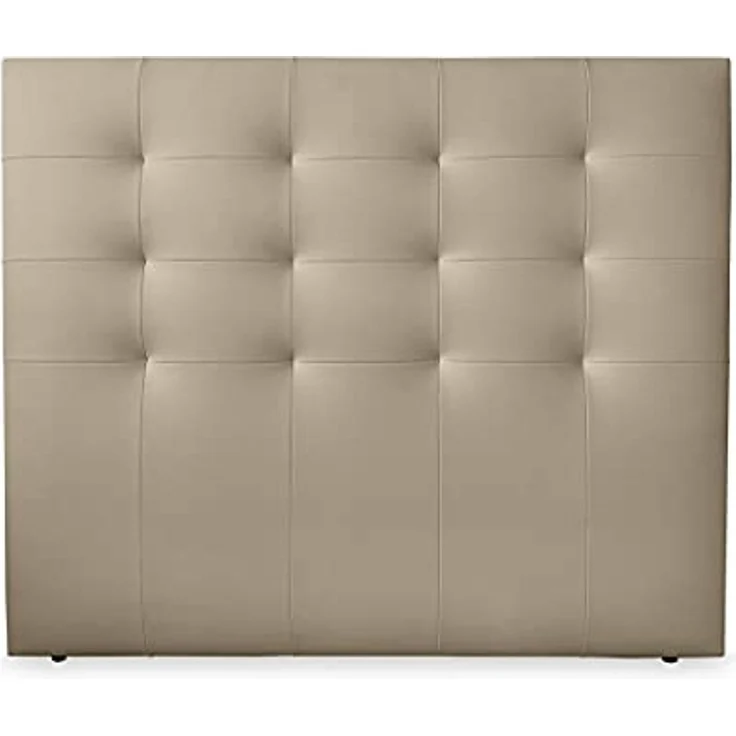 DUÉRMETE ONLINE Kopfteil Paris gepolstert, Bezug aus hochwertigem Kunstleder, Beige, 100 x 120 cm (Bett 90) – Bild 1