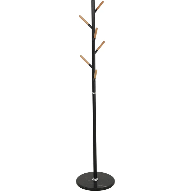 Garderobenständer Nacka 172x37 cm Schwarz + Holzoptik [en. casa] – Bild 3