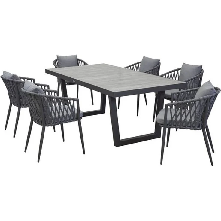 LC Garden Garten-Essgruppe Unicamo Sunrepo Dining Set III 7tlg. Ausziehtisch, (6-tlg) – Bild 4