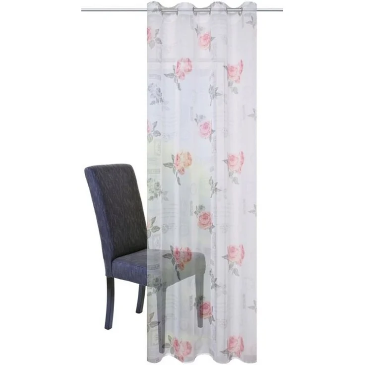 HOME WOHNIDEEN Gardine AMORE (1 St), Ösen, transparent, Voile, HxB: 245x140, Romantischer Ösenschal – Bild 4