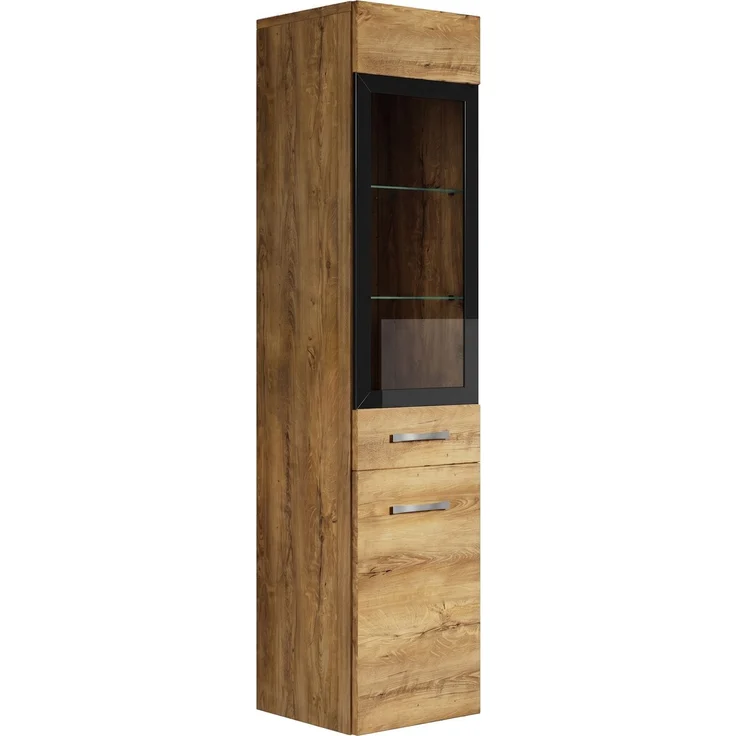 Badezimmer Schrank Rio 131 cm Braun Eiche – Regal Schrank Hochschrank Schrank Möbel Badschrank – Bild 1