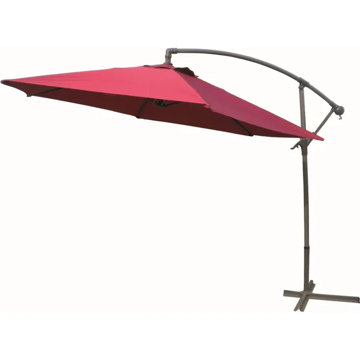 Ampelschirm Ø 3m mit Kurbel in Burgundrot