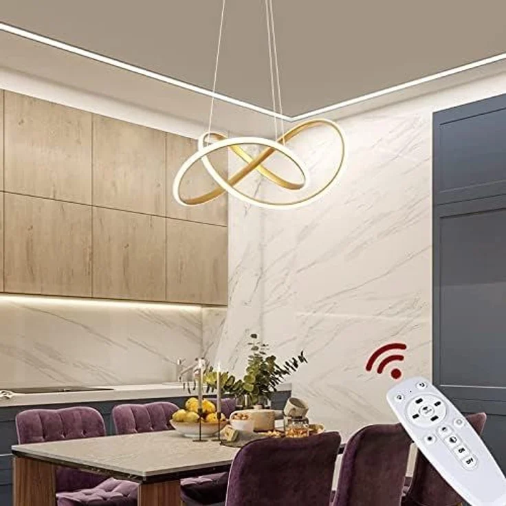 Euroton LED Pendelleuchte LED Pendelleuchte 9642 Deckenleuchte Fernbedienung inklusiv, LED fest integriert, mit Fernbedienung kaltweiß,neutralweiß bis warmweiß, 7000 k-3000 k stufenlos einstellbar, Mit Fernbedienung steuerbar – Bild 5