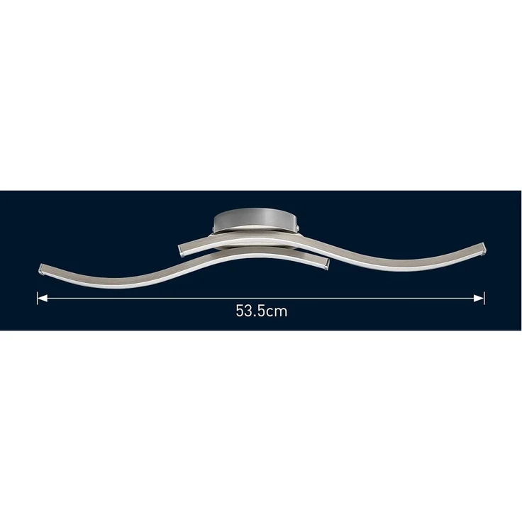 TRANGO LED Deckenleuchte, 3159B Design LED Deckenleuchte Serie *WAVE* 2 Flammen Leuchtenarm in Wellenform - Deckenlampe - Wandlampe 2x 5 Watt LED Modul - 2x 500 Lumen, 3000K warmweiß in modern & chic Anthrazit Schwarz – Bild 4