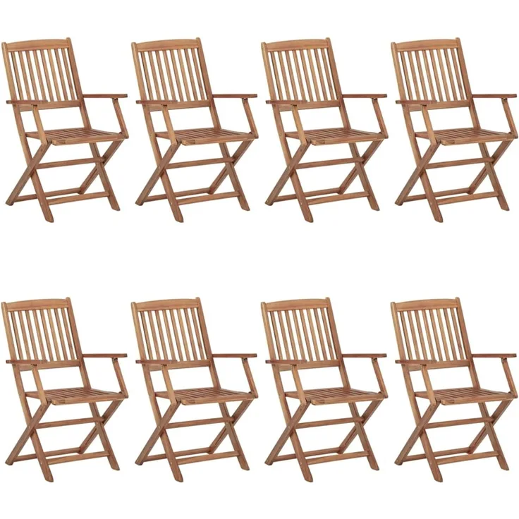 vidaXL Klappstühle, 8 Stück, massives Akazienholz 3074937