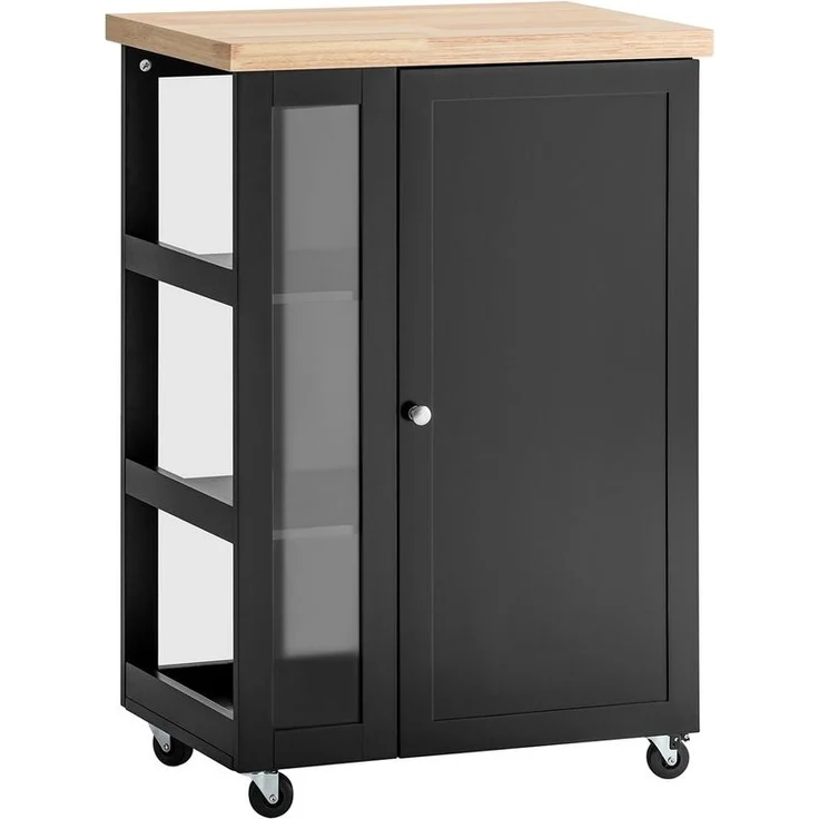 SoBuy FKW75-SCH Kücheninsel, MDF, Lackiert, Schwarz, 60 x 40 x 90 cm – Bild 1