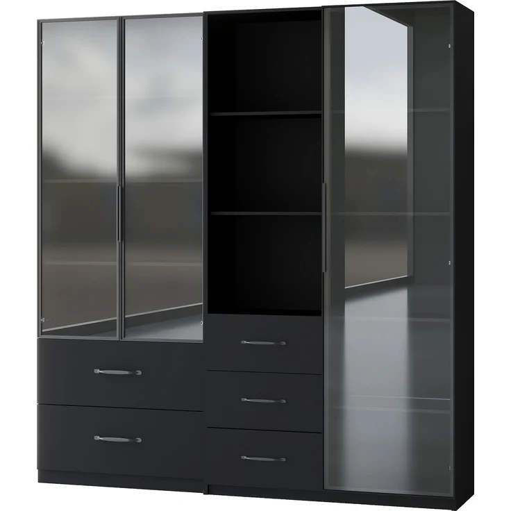 ZUBALIYA LED-Vitrine 140×40×160 cm – Bücherregal und Multifunktionsschrank mit Glas- und offenen Fächern, sanft schließenden Scharnieren, mehrfarbiger LED-Beleuchtung, staubdichter Glasvitrine,Bücherregal – Bild 11