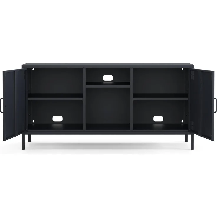 Metall Möbel Pera3, TV-Schrank 3 Regale - 130,5 x 40 x 64,5 cm Anthrazit – Bild 4