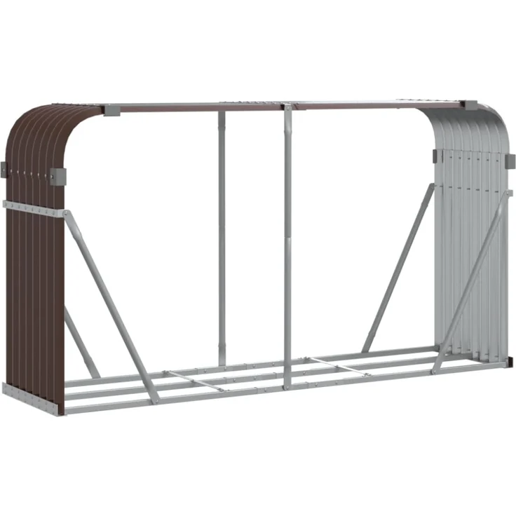vidaXL Kaminholzunterstand Braun 180x45x100 cm Verzinkter Stahl 364574 – Bild 4