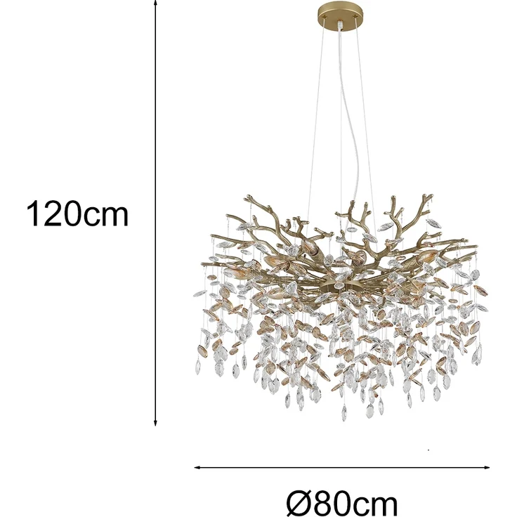 LED Kronleuchter Silber 10-flammig mit Glas Kristall 2-farbig Ø 80cm – Bild 4