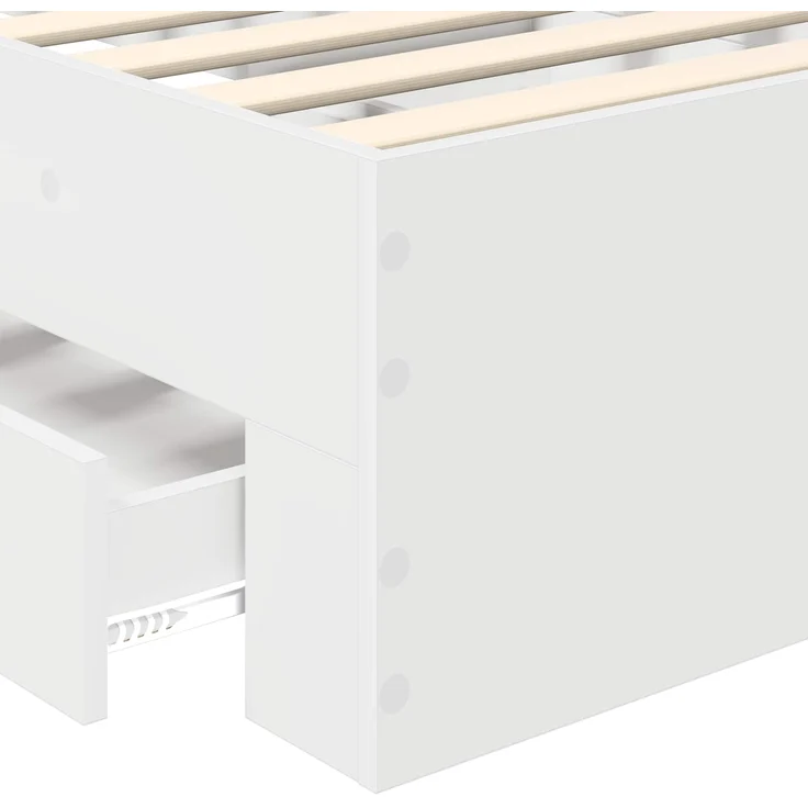 vidaXL Bettrahmen Weiß und Silber 75 x 190 cm Holzwerkstoff 3410043 – Bild 9