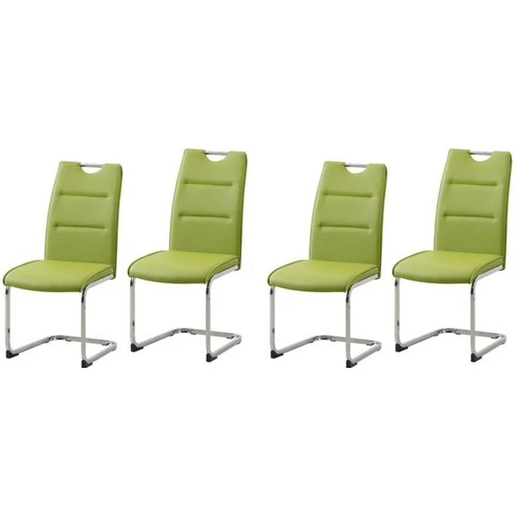 HTI-Living Freischwinger Schwingstuhl DannyC PU Grün (Set, 4 St), Freischwinger Esszimmerstuhl Kunstleder – Bild 2