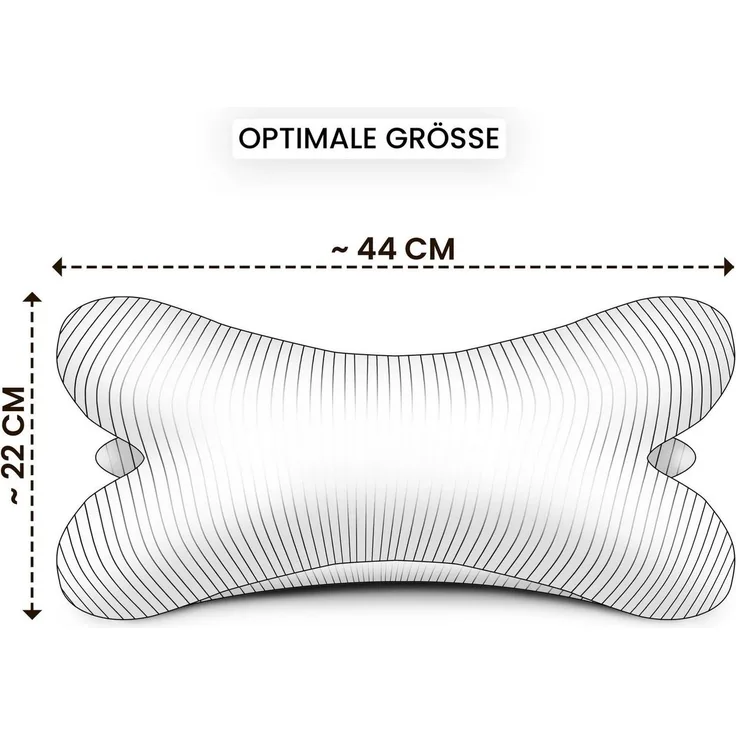 Amilian Nackenkissen - Leseknochen ca. 44x22 cm - Knochenkissen - Lesenknochenkissen, waschbar, Buch- und Tabletstütze - Lesekissen zum Relaxen, Knochenkissen zum Lesen - Knochenform Kissen - Nackenkissen