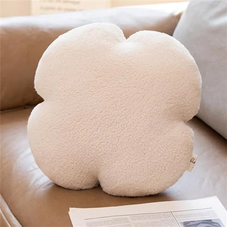 Herzkissen, Herz Kissen Kinderzimmer Decor, Kuschelkissen Kinder Herzform Dekokissen Kopfkissen Kissen Zierkissen für Wohnzimmer Sofa Kind Schlafzimmer Bett (Beiges,40 cm) – Bild 2