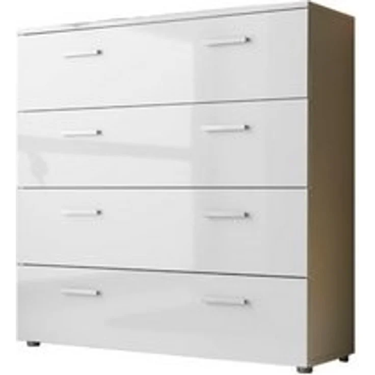 moebel-dich-auf Schubkastenkommode MALAGA 3 (mit 4 Schubkästen, 88 cm breit), Fronten in weiß Hochglanz – Bild 4