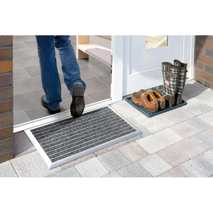 ASTRA Fußmatte Exclusiv Mat, rechteckig, Höhe: 13 mm, Schmutzfangmatte, strapazierfähig, Aluminium Rahmen – Bild 7