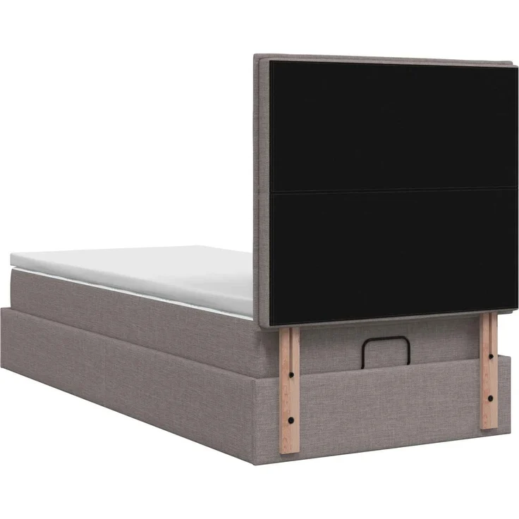 vidaXL Ottoman Bett mit Matratze mit Kopfteil Taupe 80 x 200 cm Stoff 3457366 – Bild 9