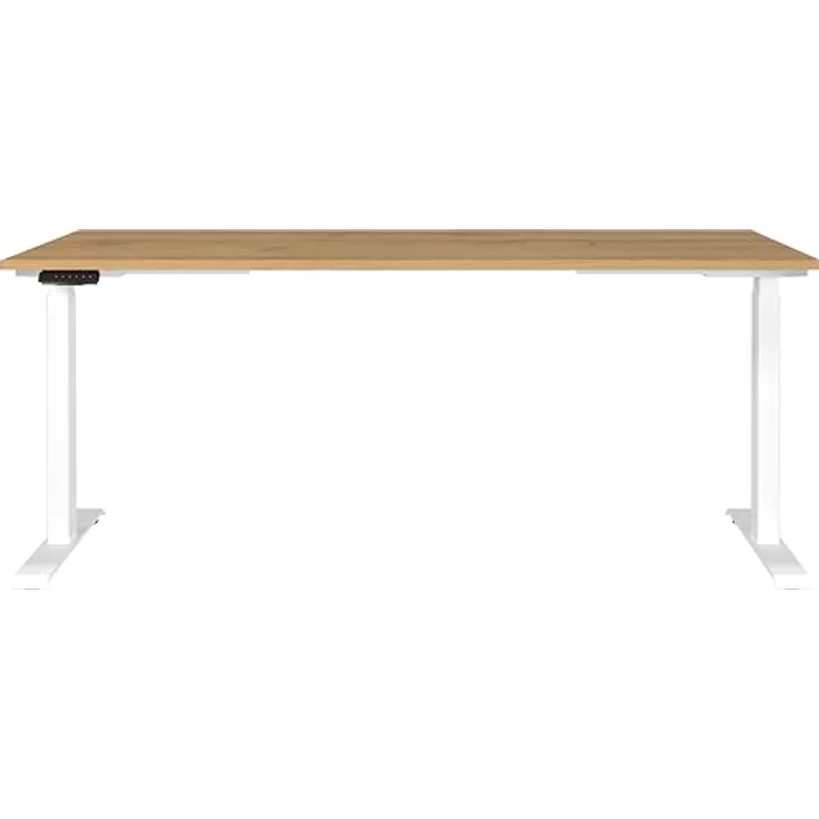 Germania Schreibtisch 7909-552, in Grandson-Eiche-Nb./Weiß, EL. höhenverstellb, 180 x 120 x 80 cm (BxHxT) – Bild 4