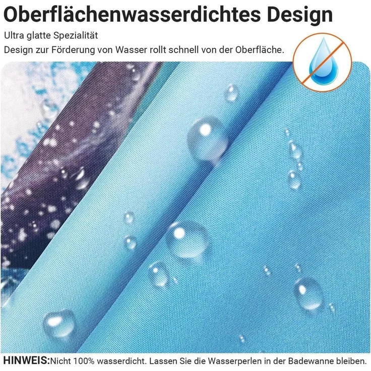Duschvorhang 240x180cm Kieswüste Antischimmel Textil Wasserabweisend Polyester – Bild 2