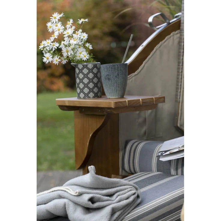 Strandkorb Komplettset - bene living - Schleswig Pinie - PE mokka - Modell 555 – Bild 6