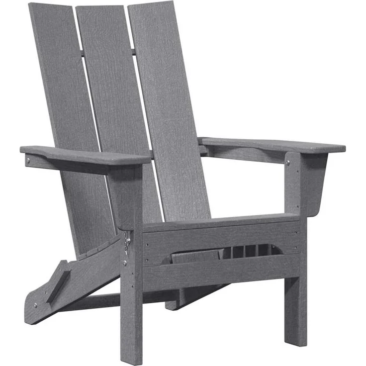 vidaXL Klappbarer Adirondack-Stuhl Hellgrau 80,5 x 74,5 x 92 cm HDPE 42006620 – Bild 1
