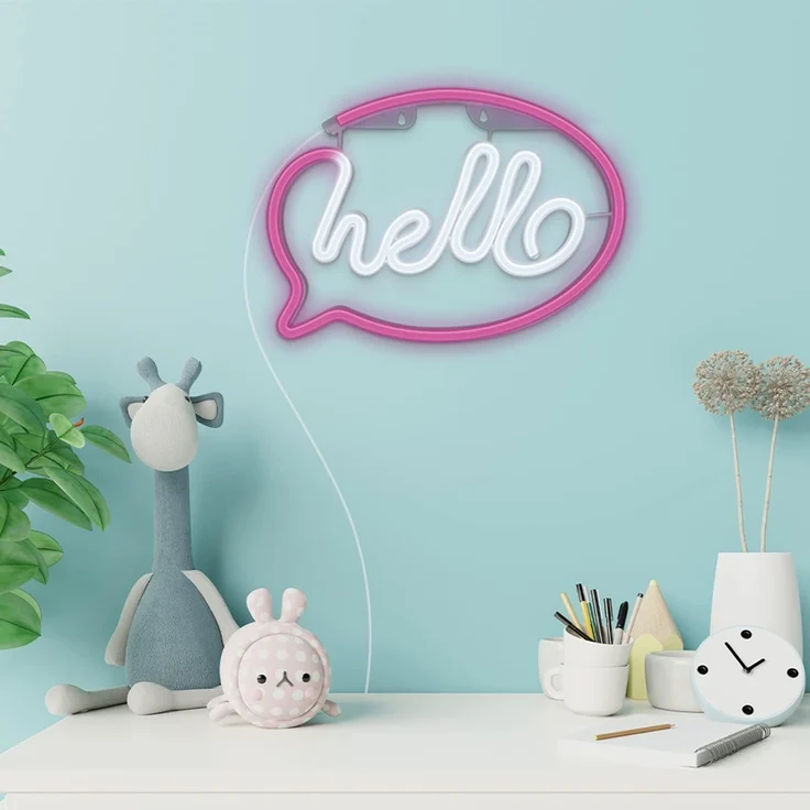 Forever Light Neon LED-Leuchte HELLO pink/weiß – FLNE15 – Bild 7