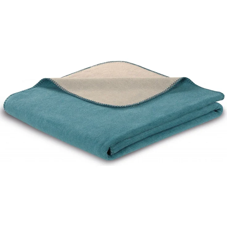 Biederlack Wohndecke Kuscheldecke 150x200 Melange Wende uni petrol stein 829283 – Bild 6