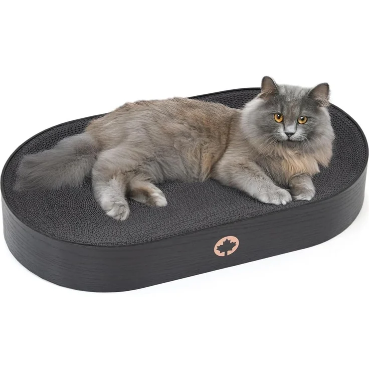 Canadian Cat Company Kratzbrett Apollo, Katzenbett aus Wellpappe, Black Edition, ca. 63 x 35 x 10 cm – Bild 1