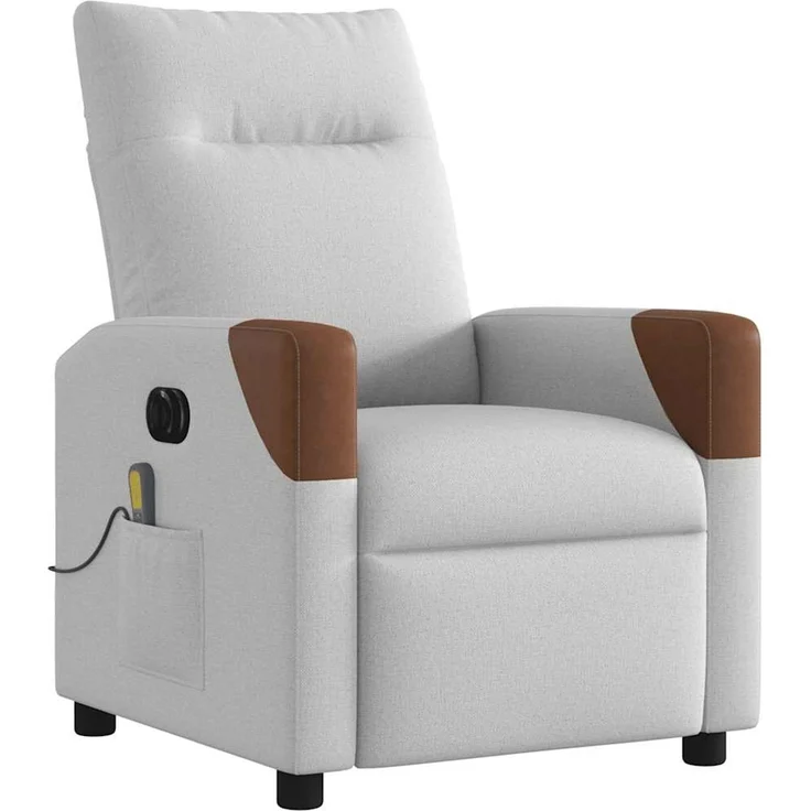 vidaXL Massagesessel Elektrisch Wolkengrau Stoff 3323997 – Bild 3