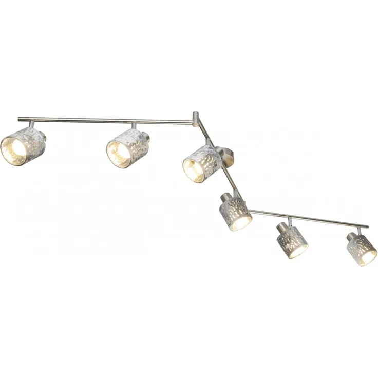 Deckenleuchte, Dekorstanzungen, silber, L 145 cm