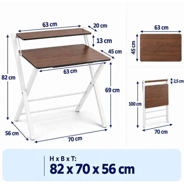 Relaxdays Klappbarer Schreibtisch Monitoraufsatz – Bild 4
