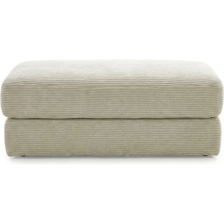 Polsterhocker 124x60 cm Federkern Sitzbank Designerhocker in Cord Beige Grau – Bild 5