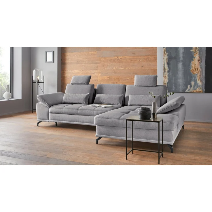 Places of Style Ecksofa Costello L-Form, mit Sitztiefenverstellung, Armteilverstellung und, 3 Nierenkissen, optional Bettfunktion und Bettkasten – Bild 2