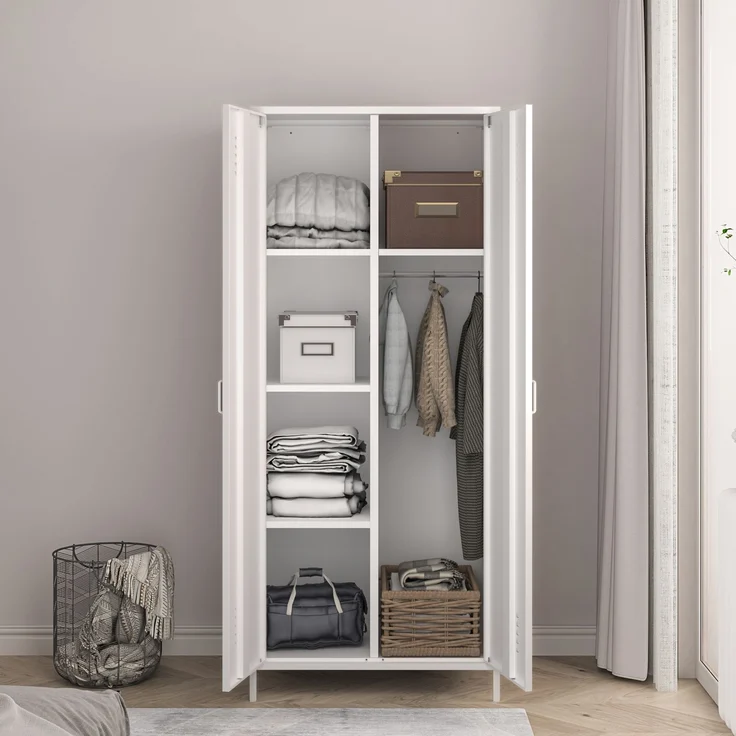 Kleiderschrank Seinäjoki 180x76x50 cm Weiß [en. casa] – Bild 3