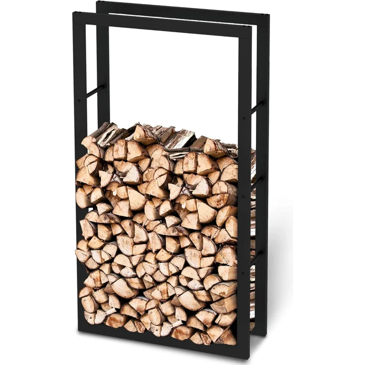 Kaminholzregal - Metall, Schwarz - BHT 80 x 150 x 25cm – Bild 1