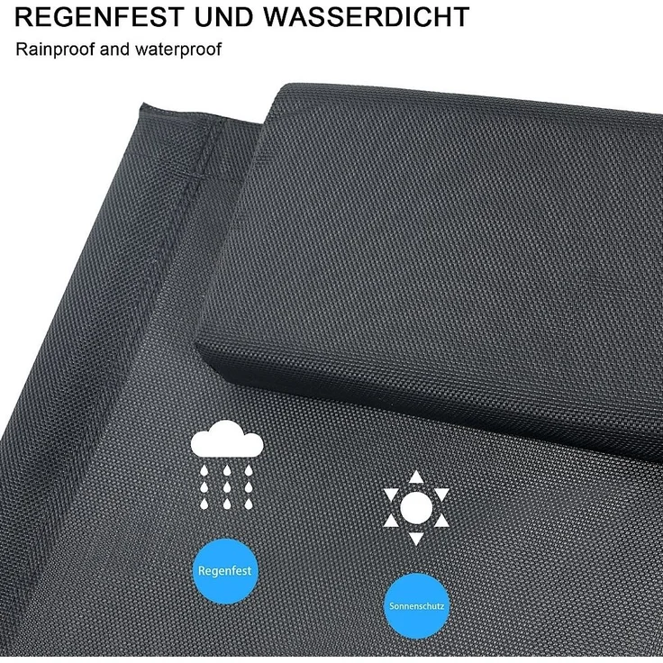 Sonnenliege grau mit Tisch Polyrattan Gartenlounge Terrasse Liegestuhl Relax – Bild 8