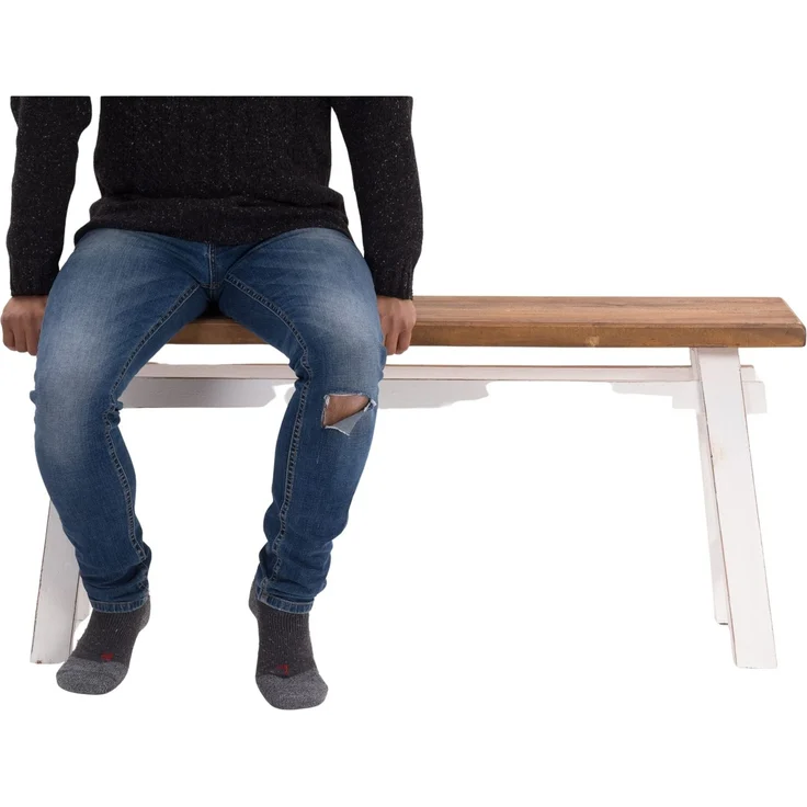 DESIGN DELIGHTS Sitzbank SITZBANK "EAST", Altholz massiv, 118x53x27,5cm (BxHxT), Holzbank, F – Bild 3