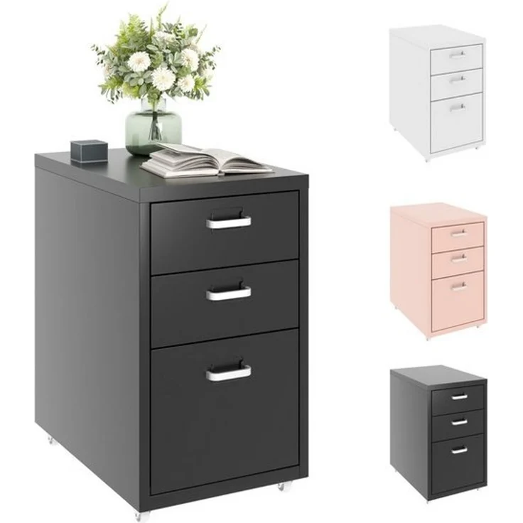 FLEXISPOT Container Rollcontainer für Ihr Büro&Home-Office, 28 x 48 x 41 cm (mobiler Aktenschrank mit 3 Schubladen, mit Rollen, Büroschrank) – Bild 4