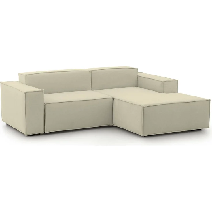 Dmora Sofa mit Halbinsel Ameli, modulares Sofa mit rechter Chaiselongue, modernes Stoffsofa, 100 % Made in Italy, 240 x 170 x 70 cm, Beige – Bild 8