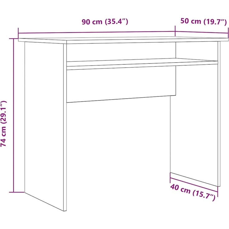 vidaXL Schreibtisch Altholz-Optik 90x50x74 cm Holzwerkstoff 855976 – Bild 8