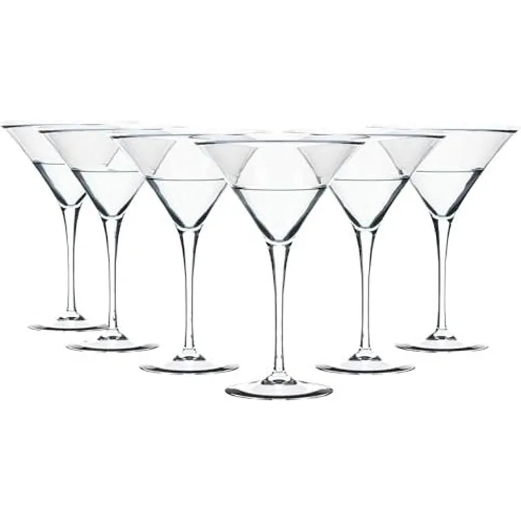 Intirilife Cocktailglas, 6-tlg, Glas, 6x kristallklares Cocktailglas mit 145 ml Volumen für Bar und Partys