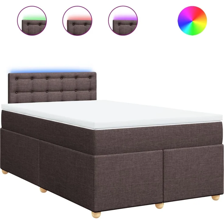 vidaXL Boxspringbett mit Matratze Dunkelbraun 120x200 cm Stoff 3288964 – Bild 2
