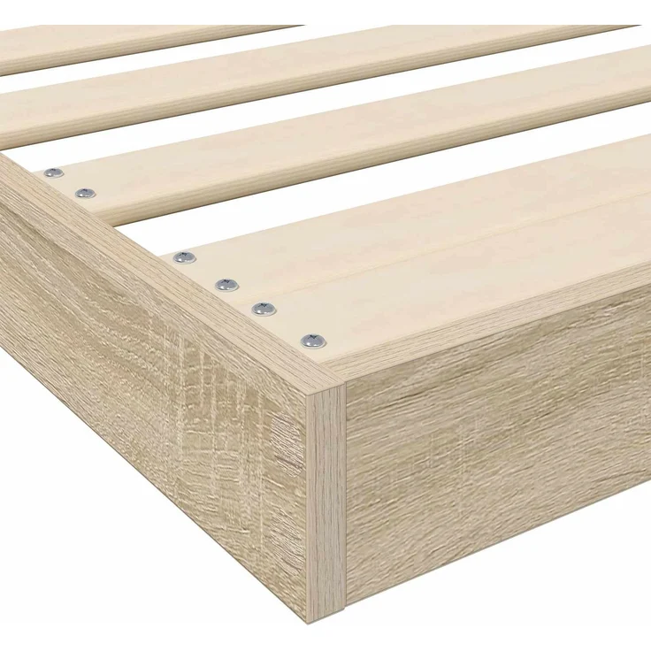vidaXL Bodenbettrahmen, Holz Sonoma-Eiche Natur, 86,5x200 cm – Bild 9