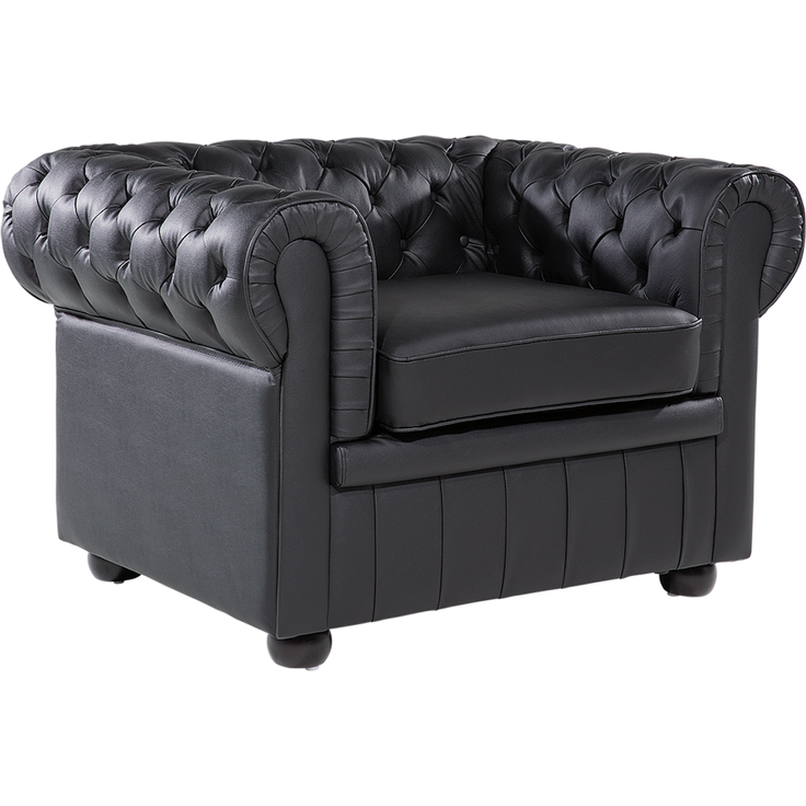 Sessel Leder schwarz CHESTERFIELD